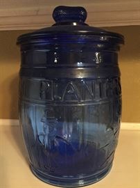 Cobalt Blue Planters Peanut Jar