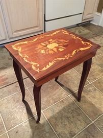 Inlaid Table with Hinged Top