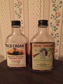 Davy Crocked and Old Croak Liquor Bottles
