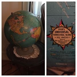 Vintage Crams Terrestrial Globe