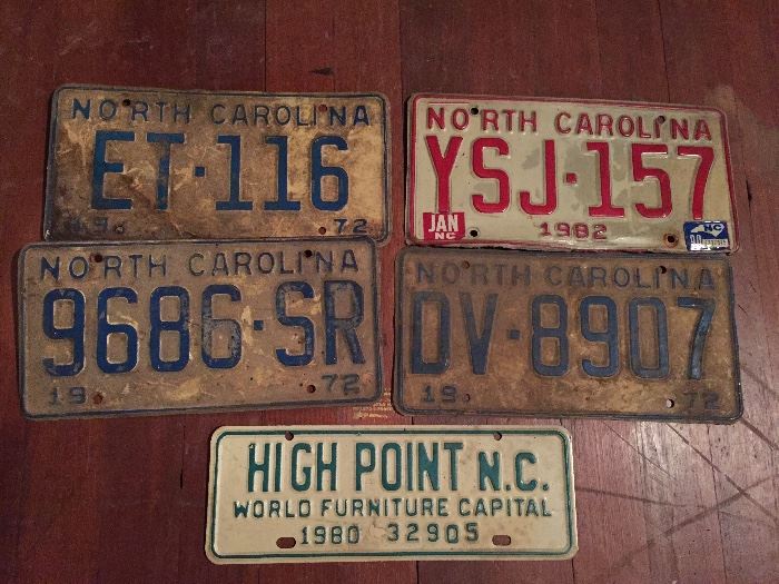 License Plates and High Point City Tag