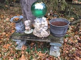 Outdoor Decor, Cement Bench