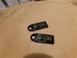 Pair of 1965 North Carolina Keychain License Plates(D.A.V.)