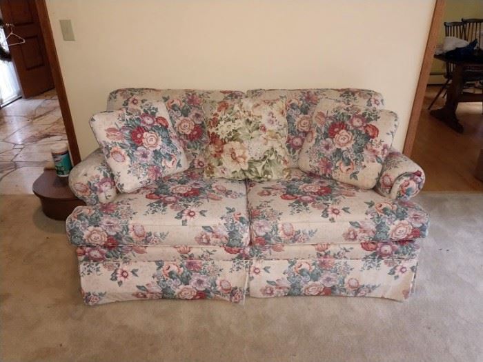 Living Room:  Flower Pattern Couch