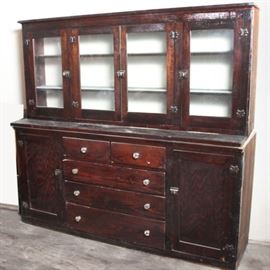 Salvaged Break Front Built In Cabinet