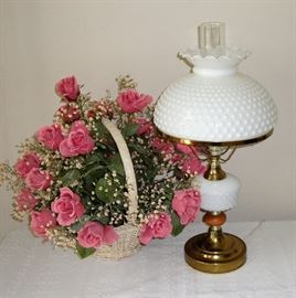 VINTAGE HOBNAIL MILKGLASS LAMP