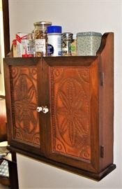GREAT SPICE CABINET WITH PIERCED COPPER PANELS