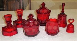 VINTAGE RUBY RED FOSTORIA COIN GLASS