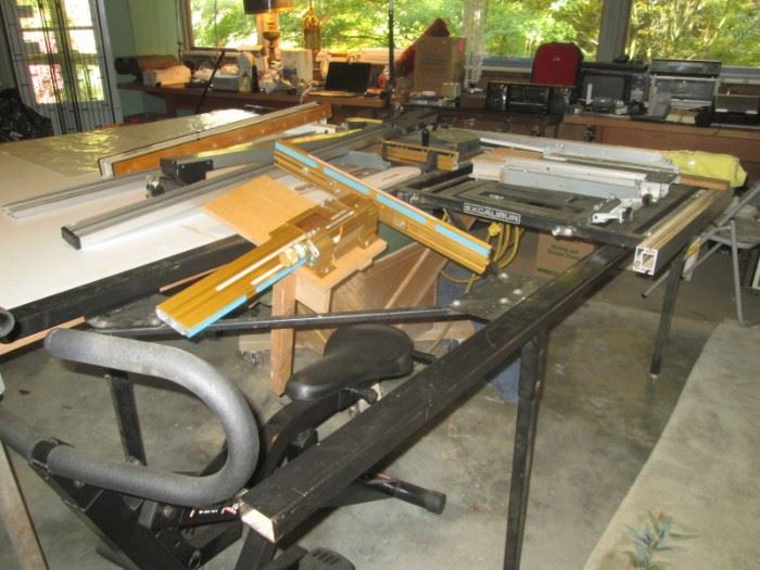 Middle Room:  Powermatic Table Saw Model 62,                               Excaliber Layout Table Hooked to Saw table