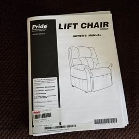 Manual for lift chair - New in January 2018