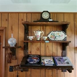 Glassware, serving set, coffee table books