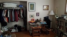 Clothes, books, art, furniture