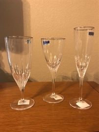 Three sizes of Waterford stemware