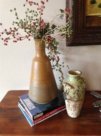 Handsome vases; coffee table books