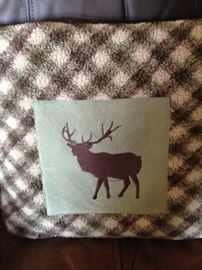 Cabin style elk pillow