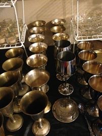 Silver plate goblets