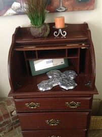 Small secretary with roll top