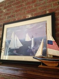 Sailboat art and boat
