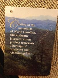 Tag: This authentic jacquard woven room divider was crafted in North Carolina.