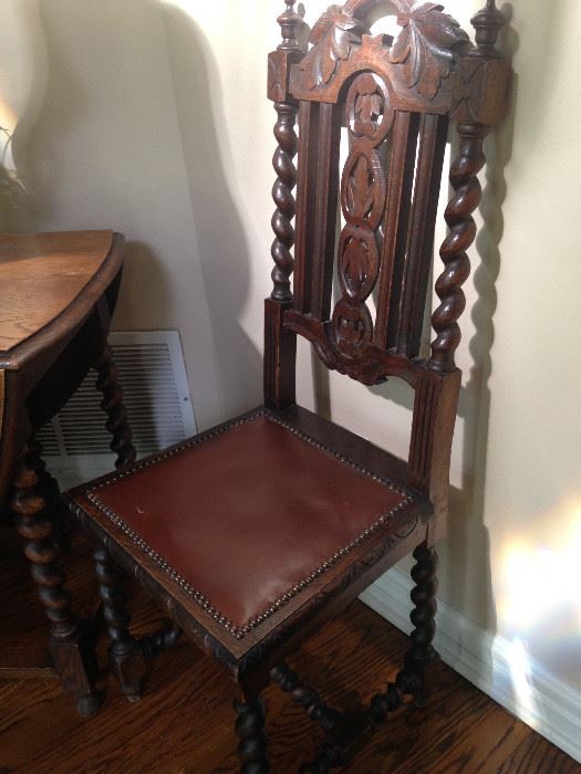 Antique barley twist chair - great as an entry seat, a desk chair, or extra dining chair