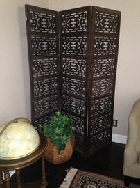 Another room divider; floor model world globe