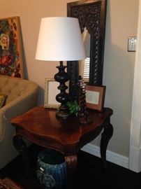 This end table matches the coffee table.