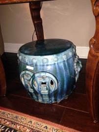 Turquoise garden stool