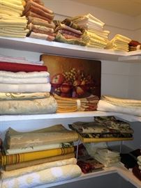 An abundance of place mats and napkins