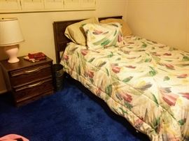 Night Stand and Bed with Headboard (Dovetail Bedroom Set Bassett Furniture) (Available for Pre-sale)