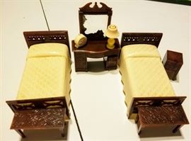 Vintage Dollhouse Furniture Made in the USA - Bedroom Furniture