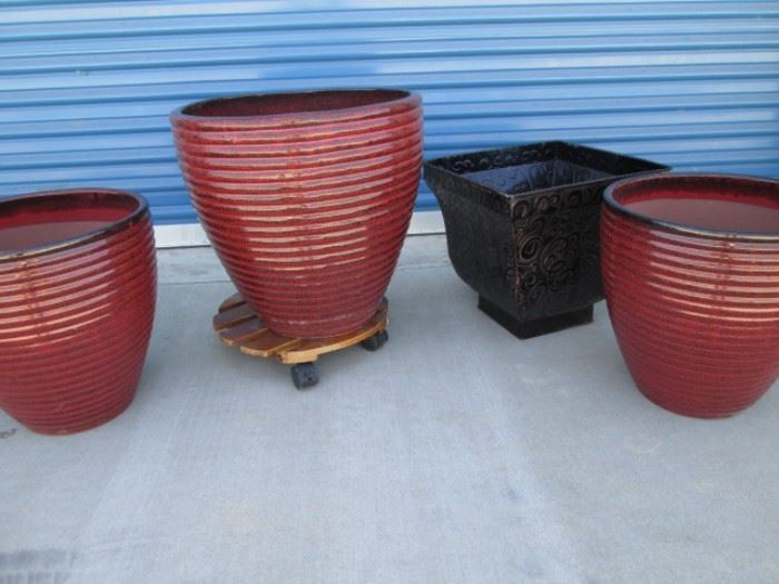 Elegant ceramic pottery for outdoor planting
