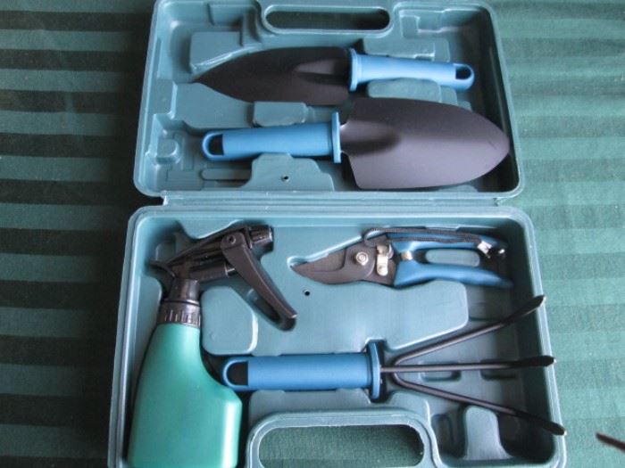 Yard tools in a cool carrying case