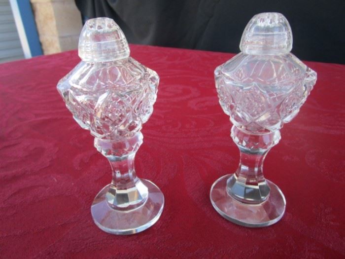 Crystal salt and pepper shakers