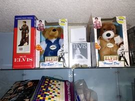 Elvis Teddy Bears, Bottle of Whiskey, etc.