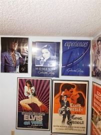 Up 1st Bedroom Right: Movie Posters, King Creole, Elvis on Tour, Priscilla Presley Perfume Ad