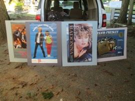 Posters: New kids on the Block, Hall & Oates, Madonna, Elvis