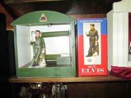 Living Room: Army Barracks ( Bunk Bed), Trunk Elvis Army Liquer Bottle