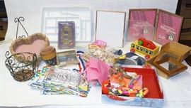 Crafty and Home Decor Lot Wire basket, Wall Mirr ...