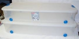 Lot of 2 Sterilite UnderBed STORAGE BOXES Plastic ...