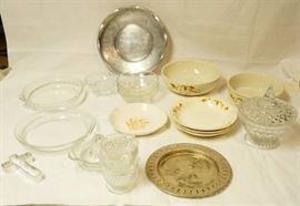 Lot of Vintage Kitchen Items and More Glass Pie