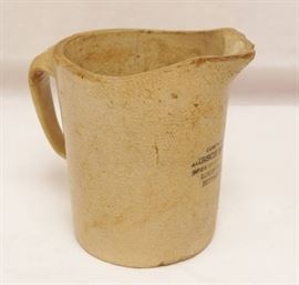Vintage Stoneware Crock Pitcher Compliments of H ...