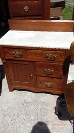 Antique marble top dry-sink
