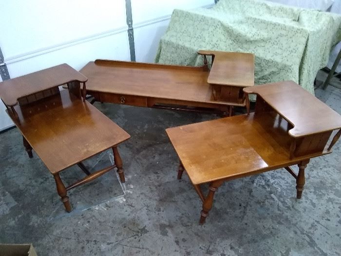 Mid-century coffee and end table set