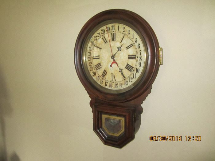 Antique calendar clock. Inspected and cleaned by professional clock smith.
