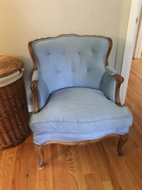 Blue upholstered chair