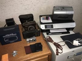 vintage cameras and printers