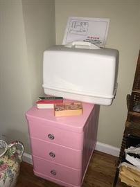Singer portable sewing machine + TONS! of sewing supplies