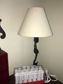 rollers and lamp