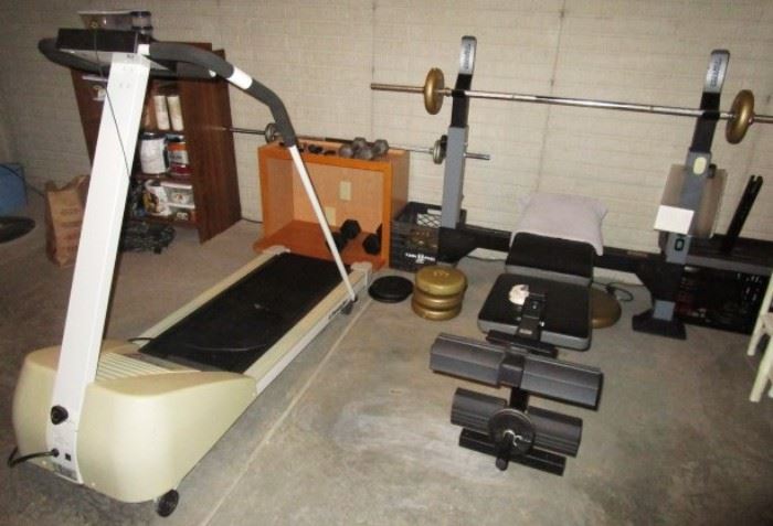 Exercise equipment, treadmill, weight set