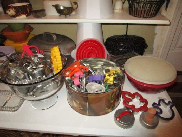 Cookie cutters, misc. kitchen items (vintage & modern)